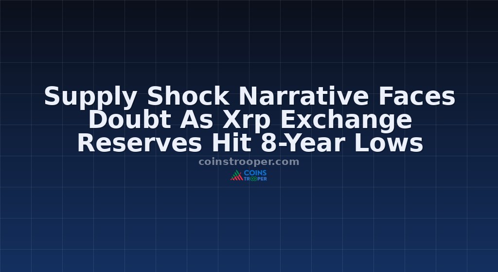 Supply Shock Narrative Faces Doubt As Xrp Exchange Reserves Hit 8-Year Lows
