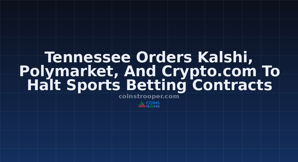 Tennessee Orders Kalshi, Polymarket, And Crypto.com To Halt Sports Betting Contracts