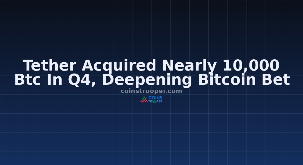 Tether Acquired Nearly 10,000 Btc In Q4, Deepening Bitcoin Bet
