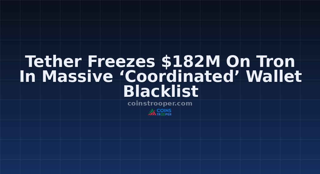 Tether Freezes $182M On Tron In Massive ‘Coordinated’ Wallet Blacklist