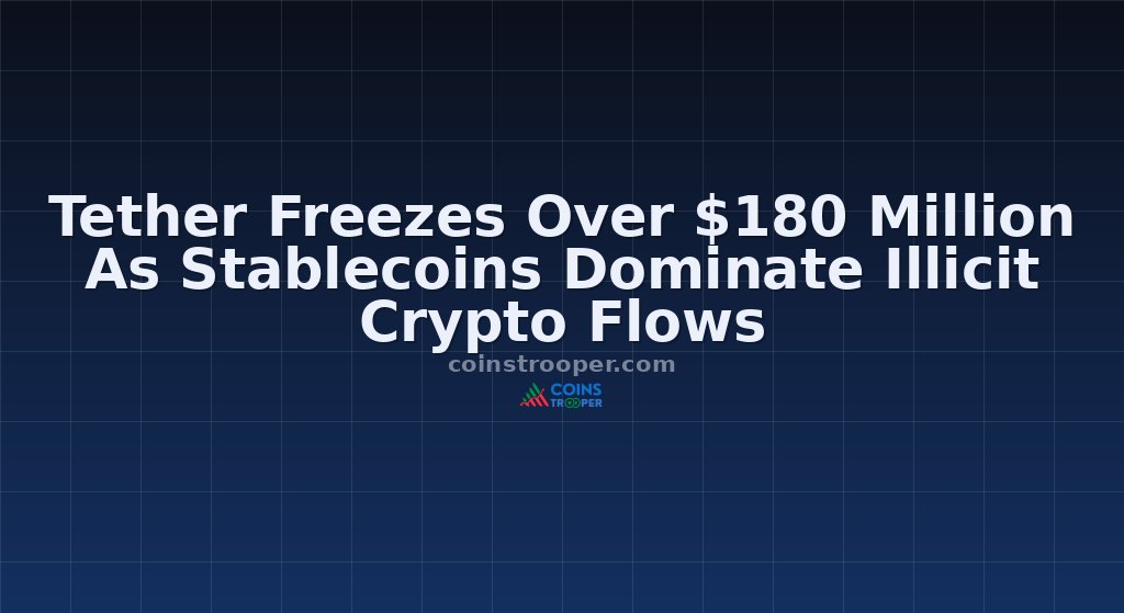 Tether Freezes Over $180 Million As Stablecoins Dominate Illicit Crypto Flows