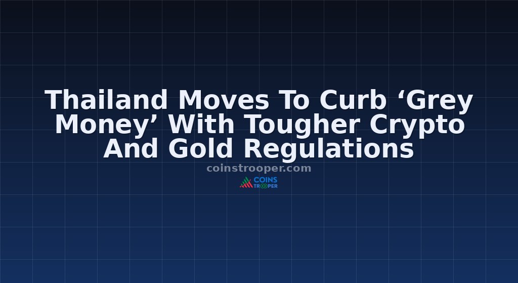 Thailand Moves To Curb ‘Grey Money’ With Tougher Crypto And Gold Regulations