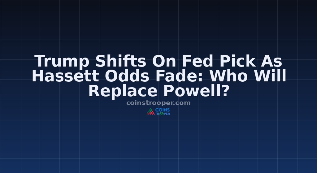 Trump Shifts On Fed Pick As Hassett Odds Fade: Who Will Replace Powell?