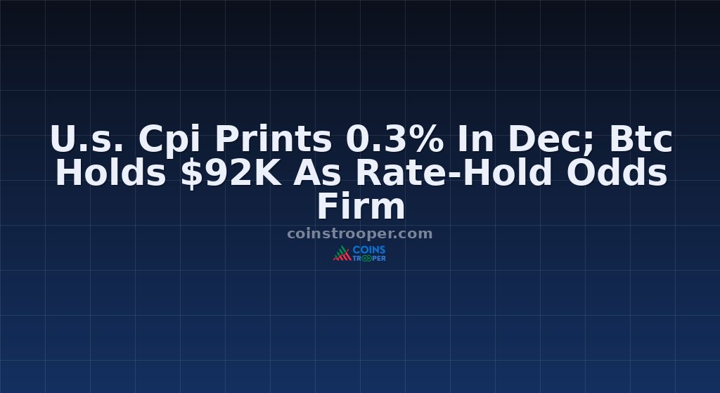 U.s. Cpi Prints 0.3% In Dec; Btc Holds $92K As Rate-Hold Odds Firm