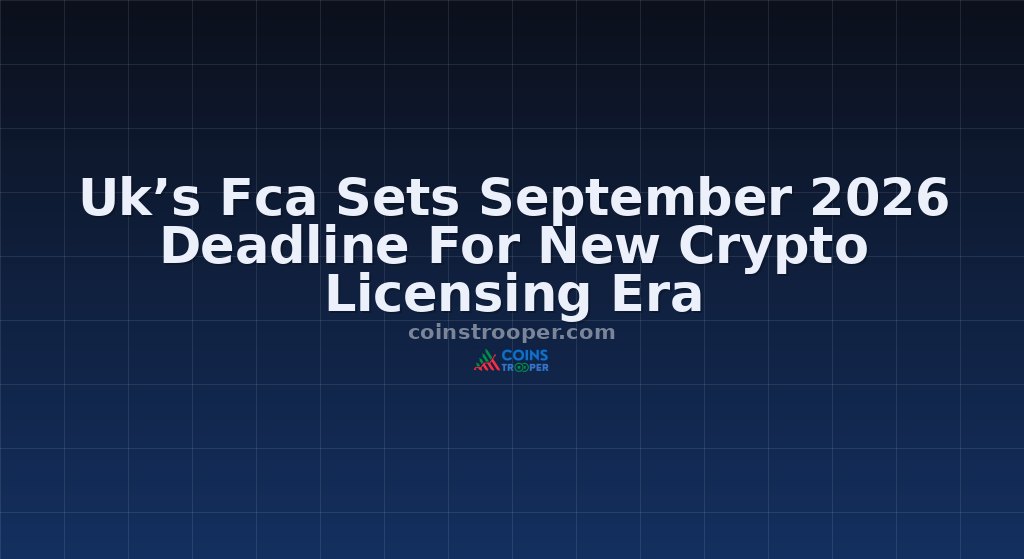 Uk’s Fca Sets September 2026 Deadline For New Crypto Licensing Era