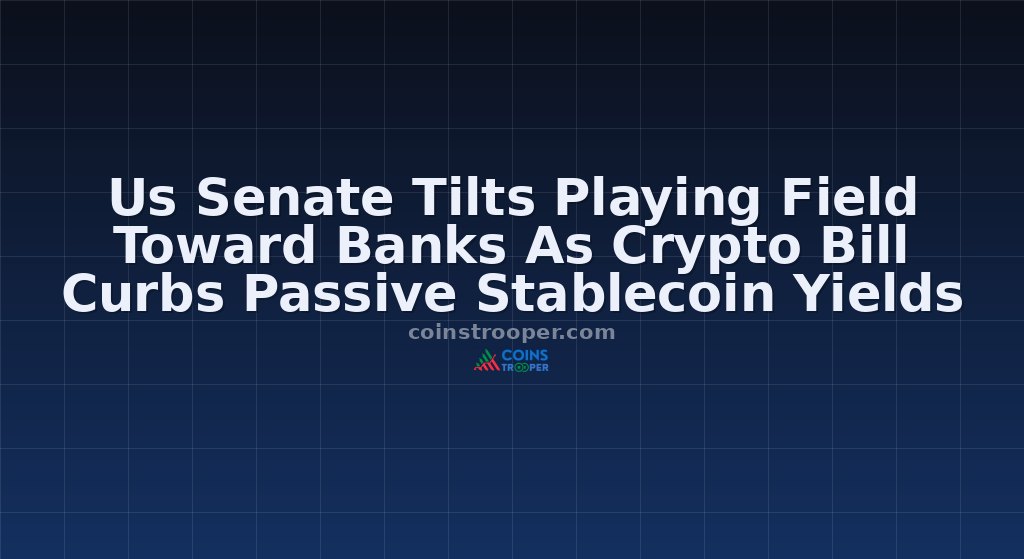 Us Senate Tilts Playing Field Toward Banks As Crypto Bill Curbs Passive Stablecoin Yields