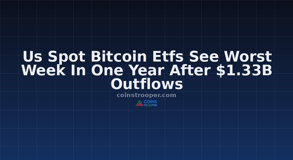 Us Spot Bitcoin Etfs See Worst Week In One Year After $1.33B Outflows