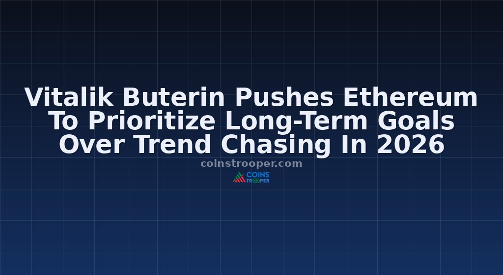 Vitalik Buterin Pushes Ethereum To Prioritize Long-Term Goals Over Trend Chasing In 2026