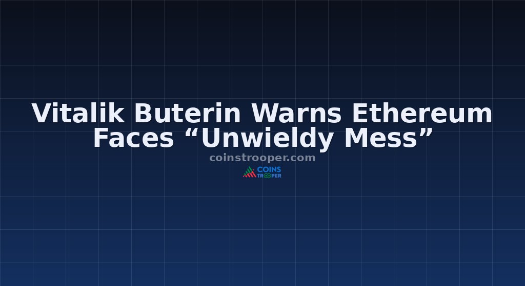 Vitalik Buterin Warns Ethereum Faces “Unwieldy Mess”