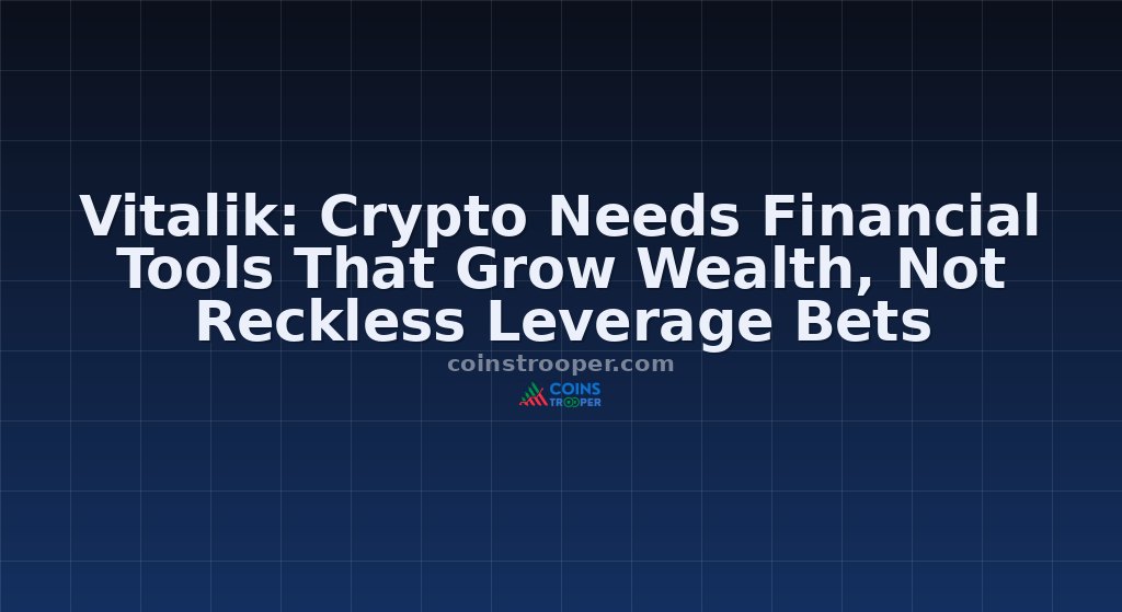 Vitalik: Crypto Needs Financial Tools That Grow Wealth, Not Reckless Leverage Bets