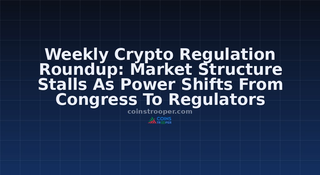 Weekly Crypto Regulation Roundup: Market Structure Stalls As Power Shifts From Congress To Regulators