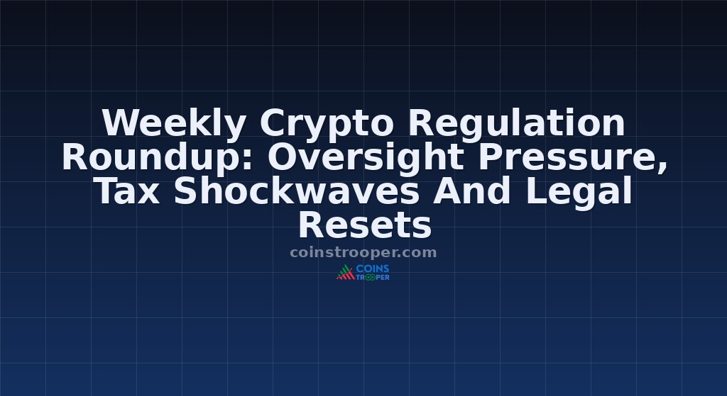 Weekly Crypto Regulation Roundup: Oversight Pressure, Tax Shockwaves And Legal Resets
