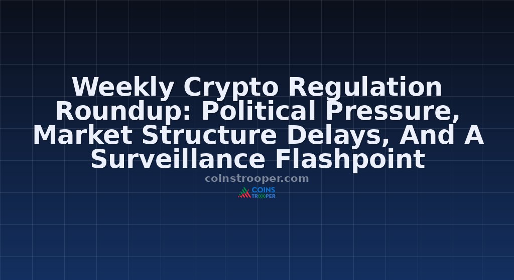 Weekly Crypto Regulation Roundup: Political Pressure, Market Structure Delays, And A Surveillance Flashpoint