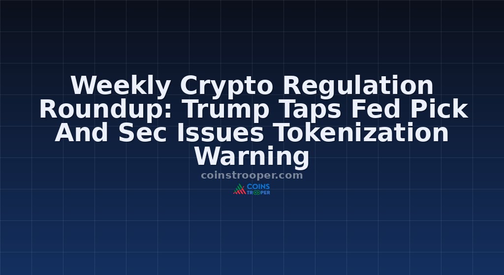 Weekly Crypto Regulation Roundup: Trump Taps Fed Pick And Sec Issues Tokenization Warning