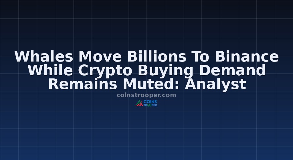 Whales Move Billions To Binance While Crypto Buying Demand Remains Muted: Analyst