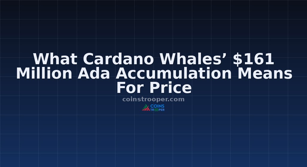 What Cardano Whales’ $161 Million Ada Accumulation Means For Price