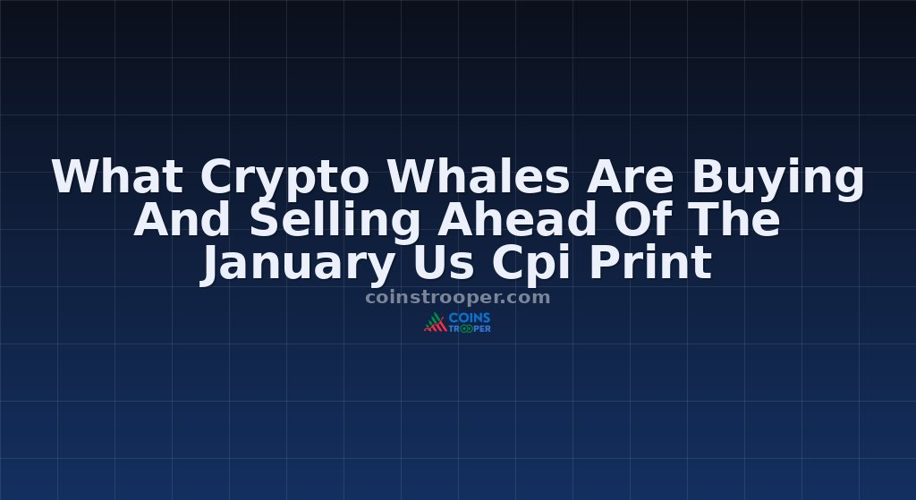 What Crypto Whales Are Buying And Selling Ahead Of The January Us Cpi Print