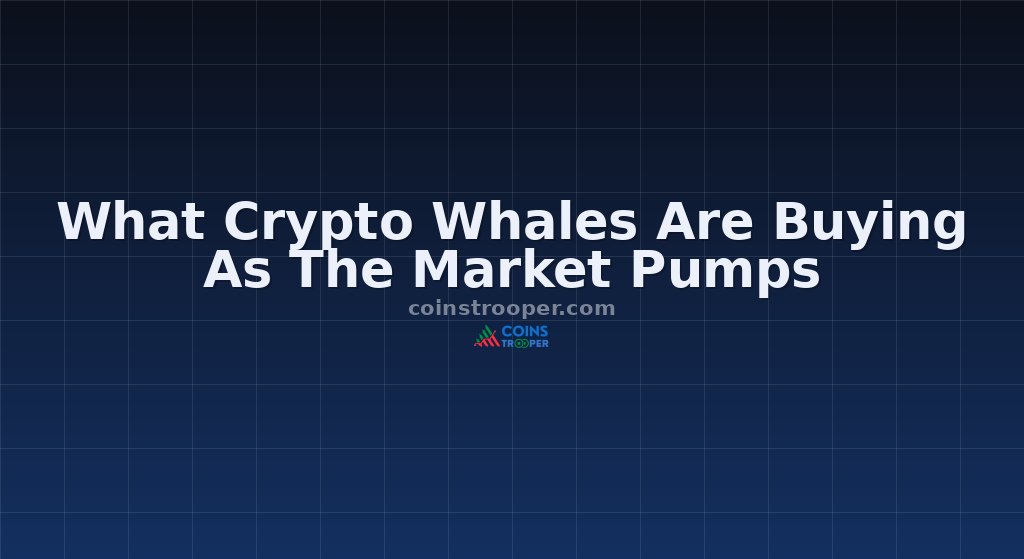 What Crypto Whales Are Buying As The Market Pumps