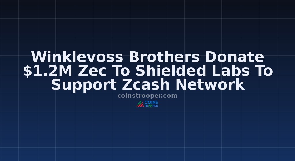 Winklevoss Brothers Donate $1.2M Zec To Shielded Labs To Support Zcash Network