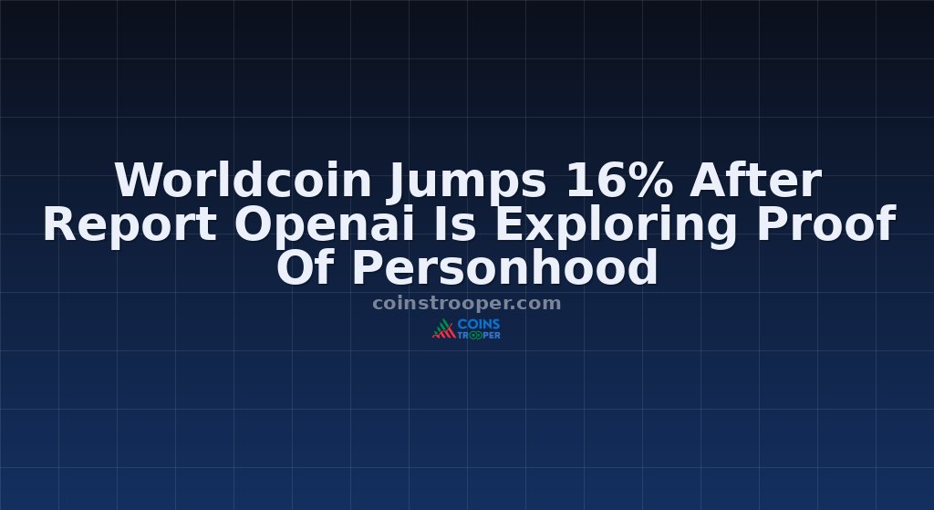 Worldcoin Jumps 16% After Report Openai Is Exploring Proof Of Personhood