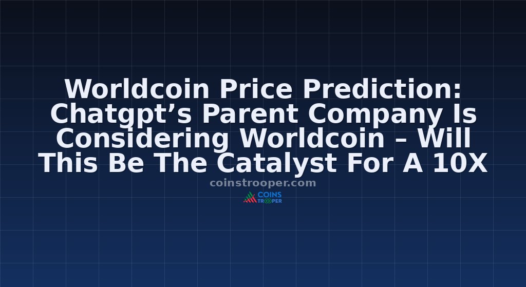 Worldcoin Price Prediction: Chatgpt’s Parent Company Is Considering Worldcoin – Will This Be The Catalyst For A 10X Bull Run?