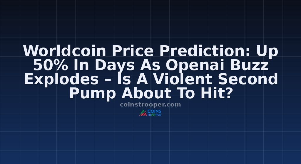 Worldcoin Price Prediction: Up 50% In Days As Openai Buzz Explodes – Is A Violent Second Pump About To Hit?