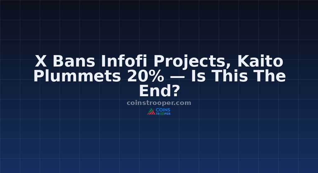 X Bans Infofi Projects, Kaito Plummets 20% — Is This The End?