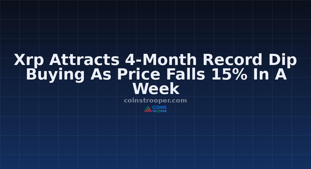Xrp Attracts 4-Month Record Dip Buying As Price Falls 15% In A Week