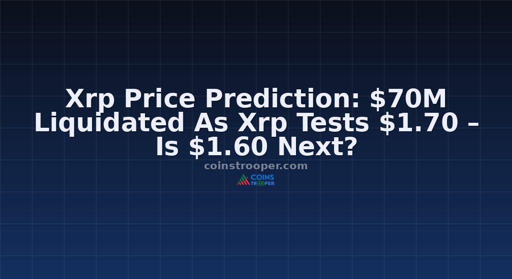 Xrp Price Prediction: $70M Liquidated As Xrp Tests $1.70 – Is $1.60 Next?
