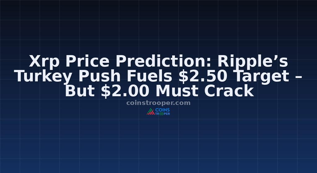 Xrp Price Prediction: Ripple’s Turkey Push Fuels $2.50 Target – But $2.00 Must Crack