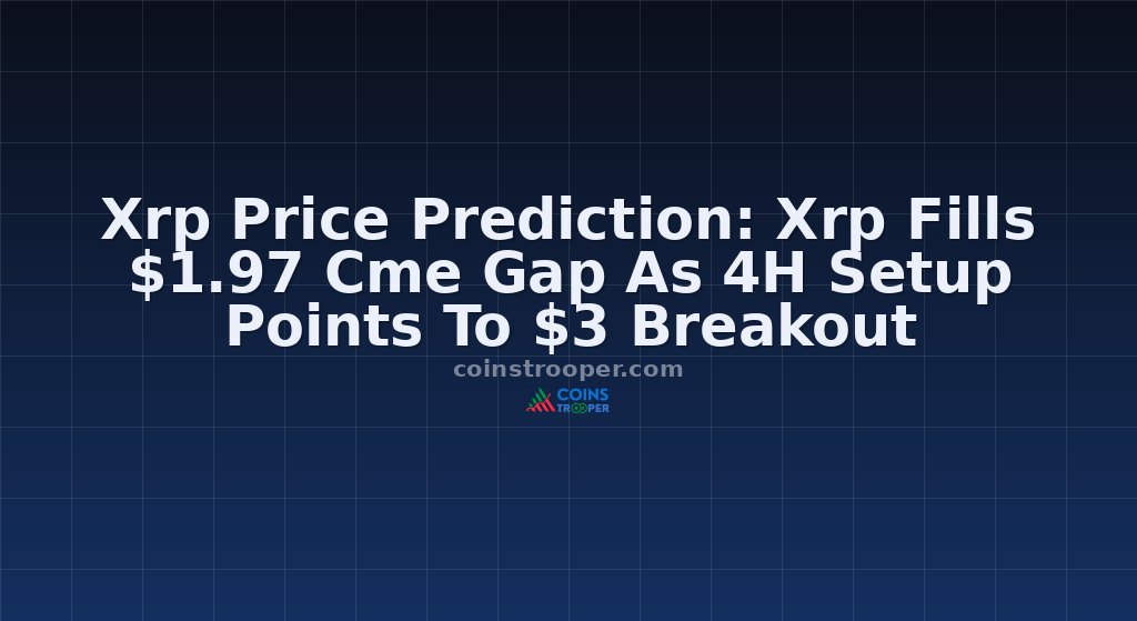 Xrp Price Prediction: Xrp Fills $1.97 Cme Gap As 4H Setup Points To $3 Breakout