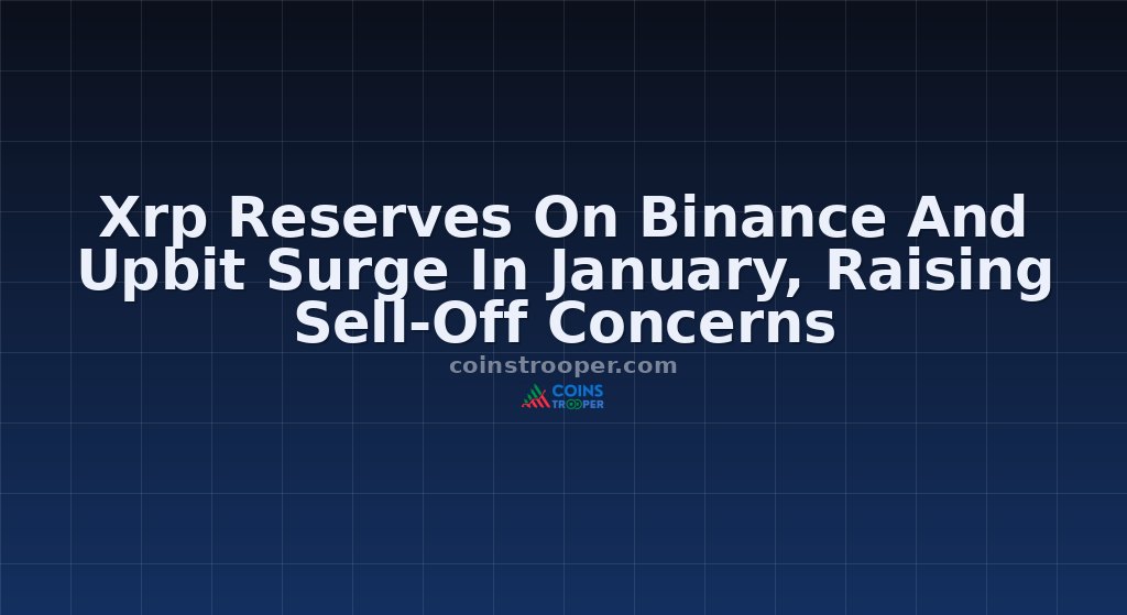 Xrp Reserves On Binance And Upbit Surge In January, Raising Sell-Off Concerns