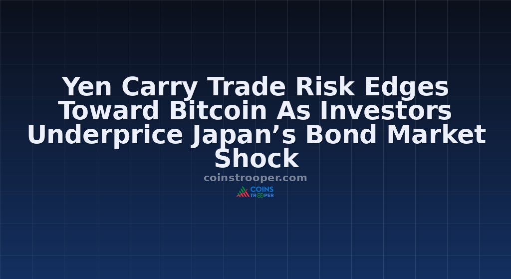 Yen Carry Trade Risk Edges Toward Bitcoin As Investors Underprice Japan’s Bond Market Shock
