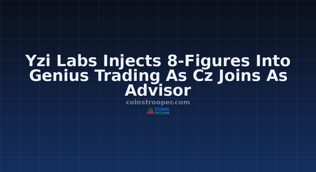 Yzi Labs Injects 8-Figures Into Genius Trading As Cz Joins As Advisor