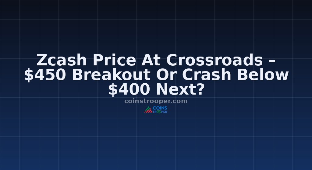 Zcash Price At Crossroads – $450 Breakout Or Crash Below $400 Next?