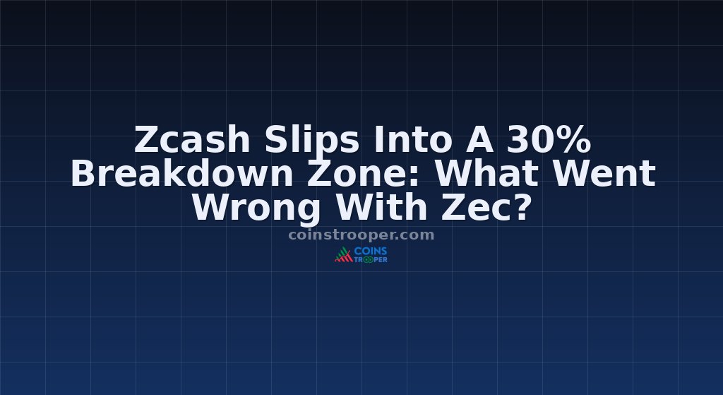 Zcash Slips Into A 30% Breakdown Zone: What Went Wrong With Zec?