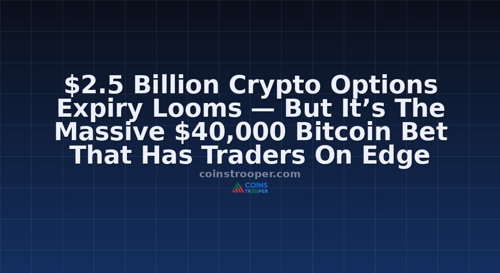 $2.5 Billion Crypto Options Expiry Looms — But It’s The Massive $40,000 Bitcoin Bet That Has Traders On Edge