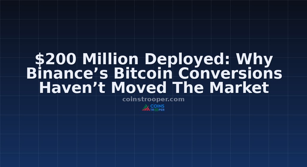 $200 Million Deployed: Why Binance’s Bitcoin Conversions Haven’t Moved The Market