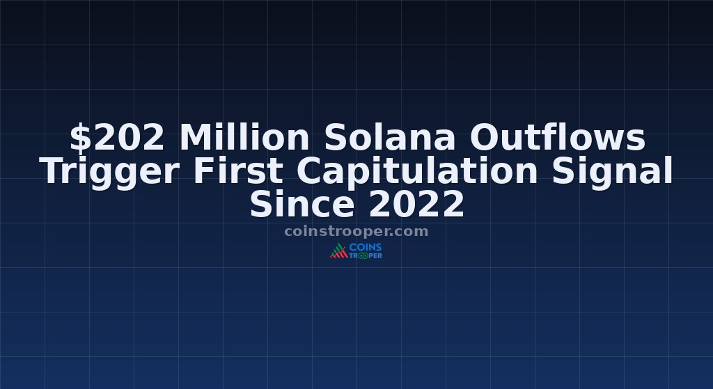 $202 Million Solana Outflows Trigger First Capitulation Signal Since 2022
