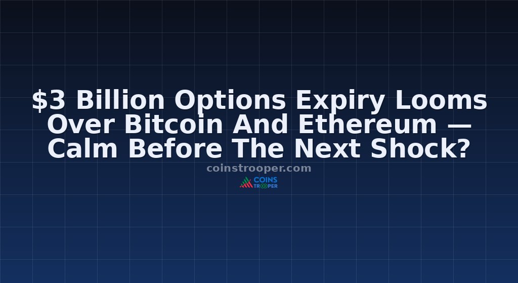 $3 Billion Options Expiry Looms Over Bitcoin And Ethereum — Calm Before The Next Shock?