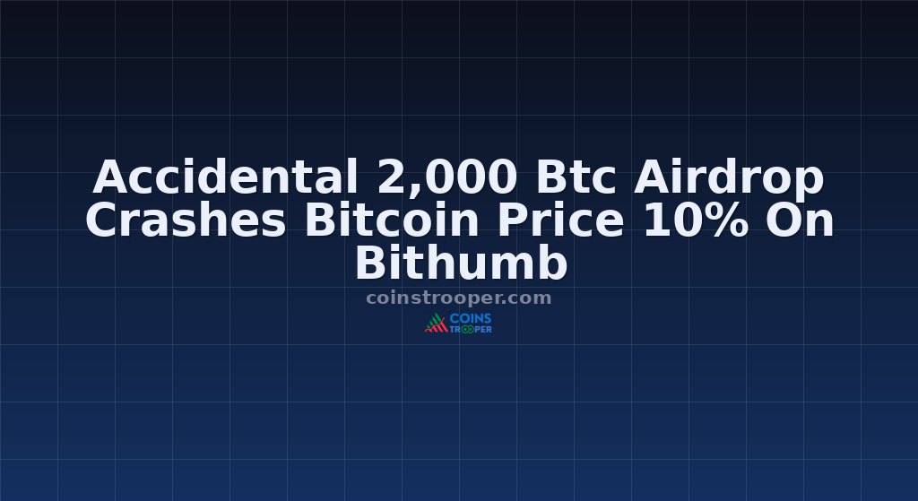 Accidental 2,000 Btc Airdrop Crashes Bitcoin Price 10% On Bithumb