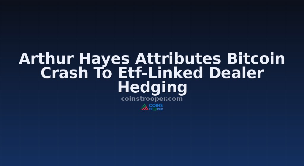 Arthur Hayes Attributes Bitcoin Crash To Etf-Linked Dealer Hedging