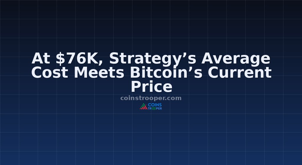 At $76K, Strategy’s Average Cost Meets Bitcoin’s Current Price
