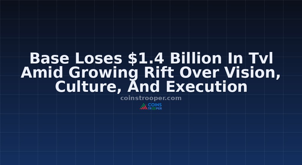 Base Loses $1.4 Billion In Tvl Amid Growing Rift Over Vision, Culture, And Execution