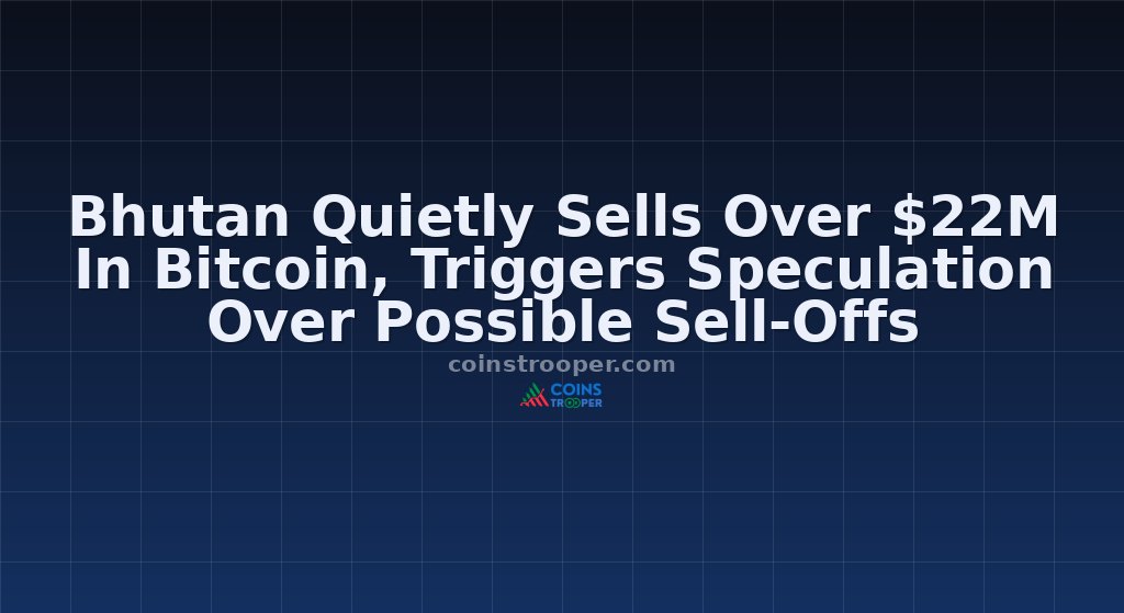 Bhutan Quietly Sells Over $22M In Bitcoin, Triggers Speculation Over Possible Sell-Offs