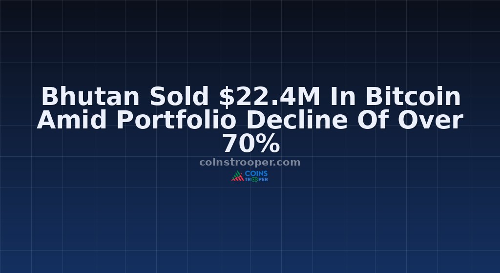 Bhutan Sold $22.4M In Bitcoin Amid Portfolio Decline Of Over 70%