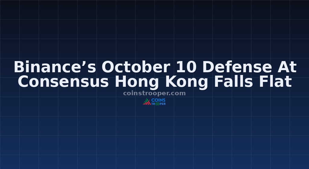 Binance’s October 10 Defense At Consensus Hong Kong Falls Flat
