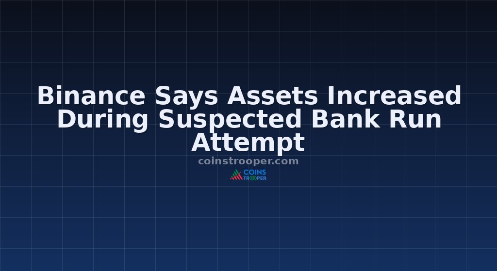 Binance Says Assets Increased During Suspected Bank Run Attempt