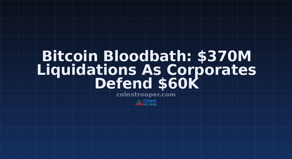 Bitcoin Bloodbath: $370M Liquidations As Corporates Defend $60K