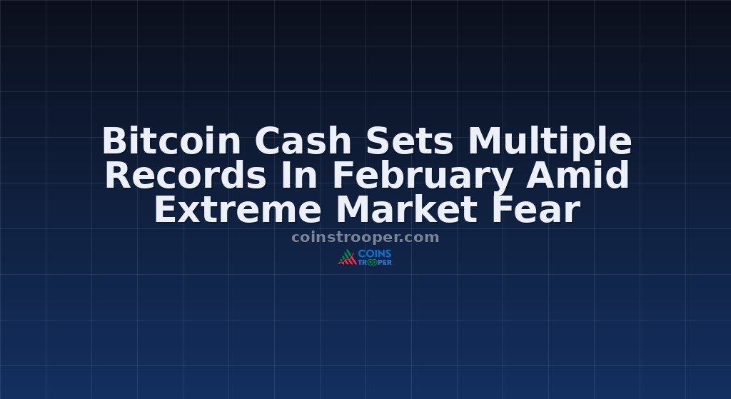 Bitcoin Cash Sets Multiple Records In February Amid Extreme Market Fear